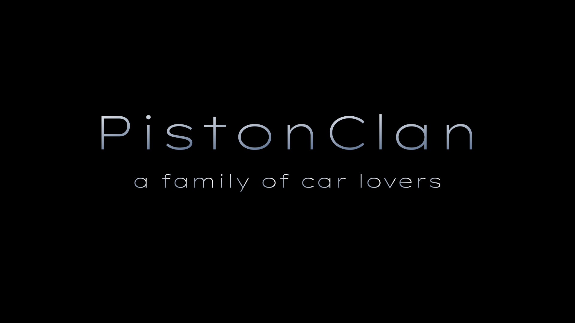 The PistonClan banner that says 'a family of car lovers'